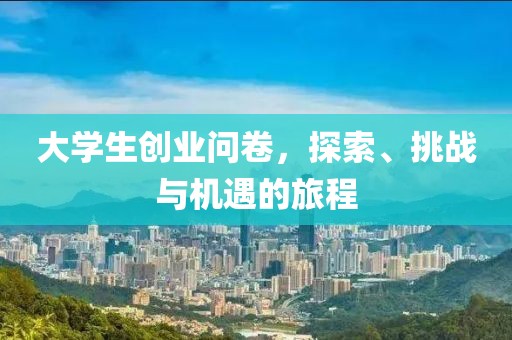 大学生创业问卷，探索、挑战与机遇的旅程